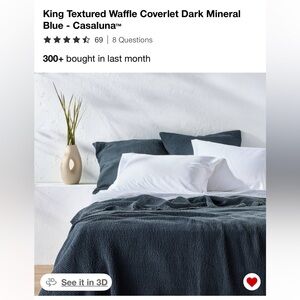 Casaluna Dark Mineral Blue Waffle Coverlet Set